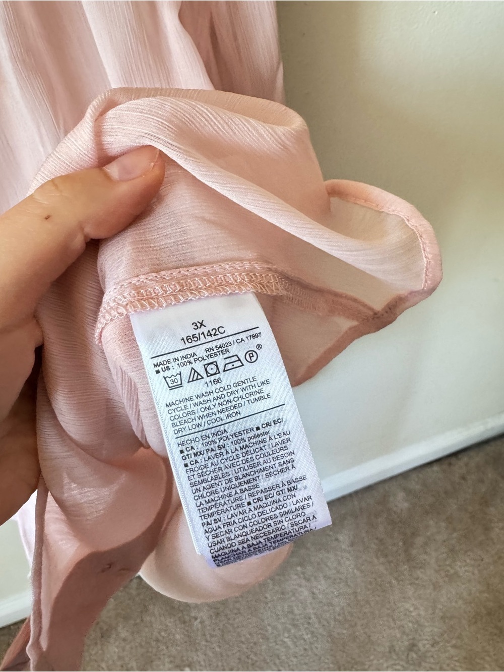 NWT Old Navy Pink Tie-Neck Long-Sleeve Blouse - Picture 8 of 9